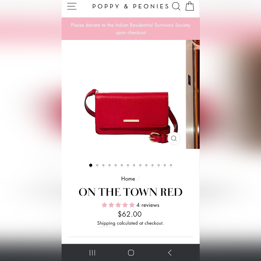 Poppy and Peonies red crossbody on the town Red
